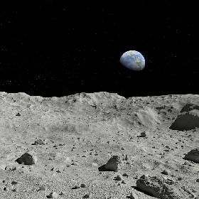 Detailed Moon Surface Scene 3D